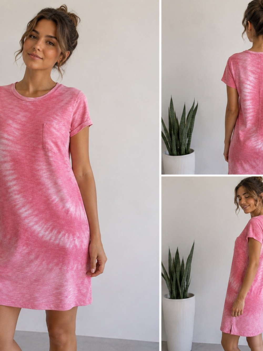 GAP Pink Tie-Dye Short Sleeve Swim Cover-Up Dress